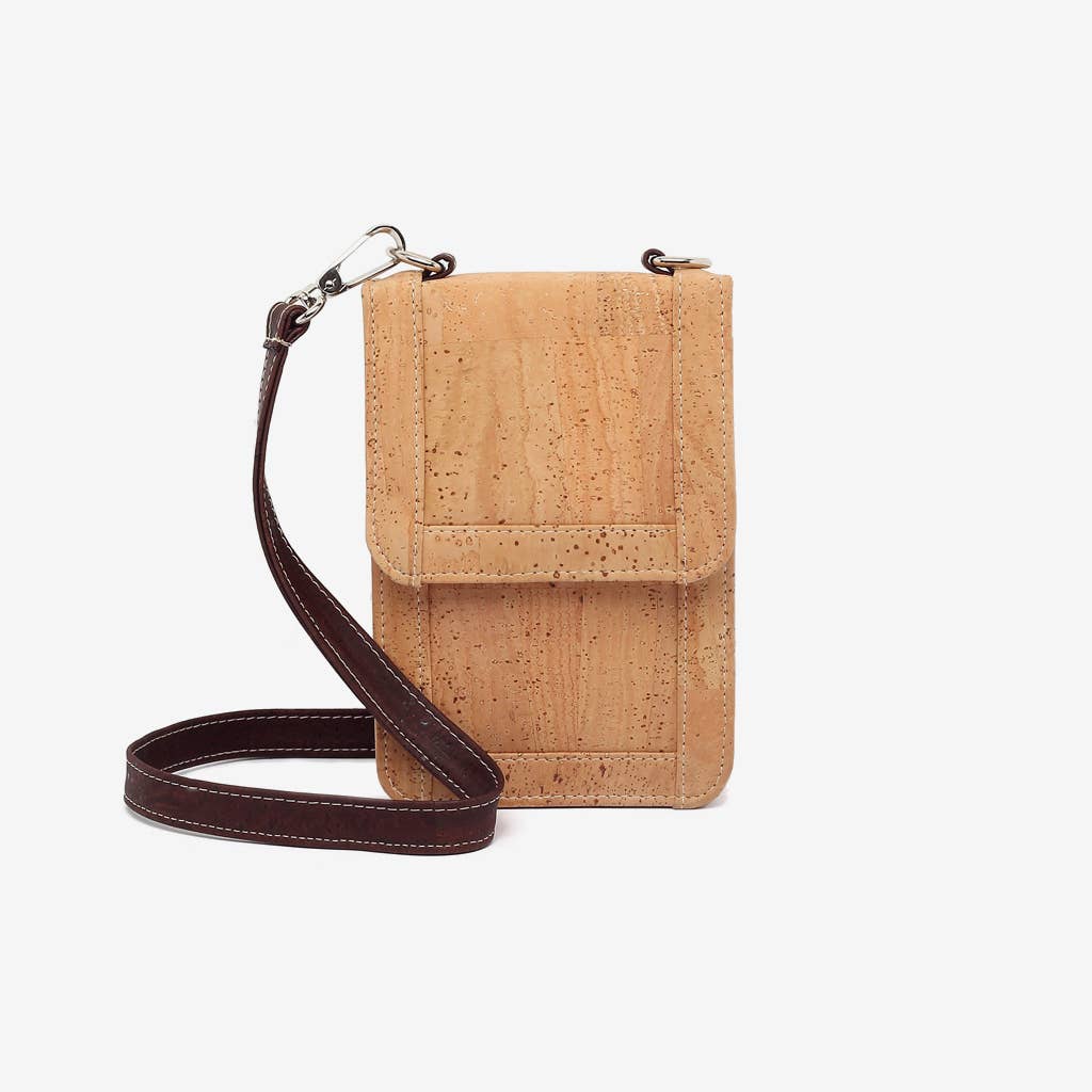 Sac en liège naturel avec bandoulière marron