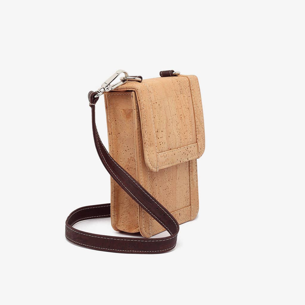 Sac en liège naturel avec bandoulière marron